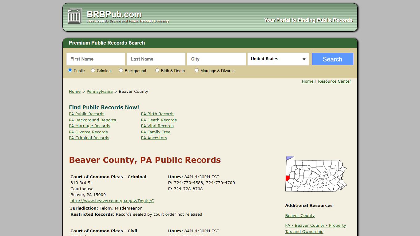 Beaver County Public Records | Search Pennsylvania ...