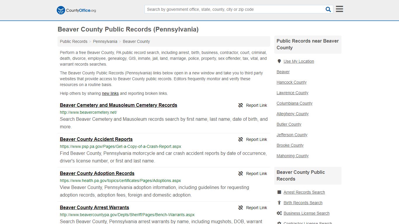 Public Records - Beaver County, PA (Business, Criminal ...